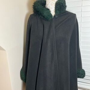 Park Hurst black fleece poncho